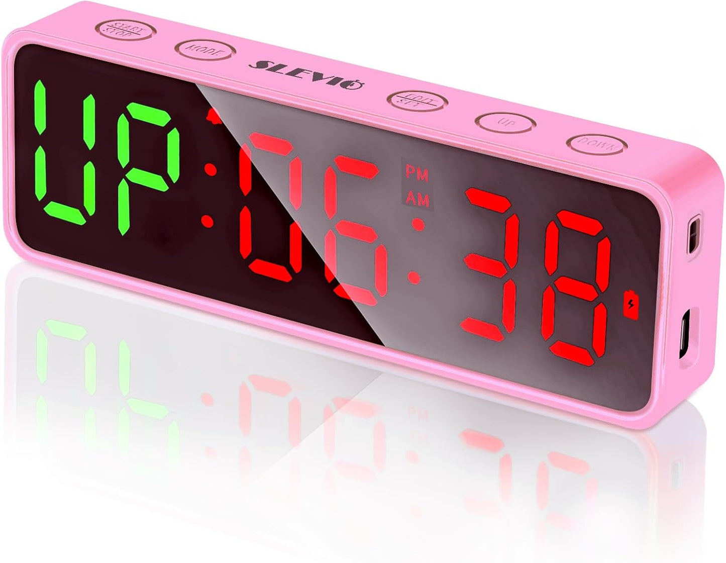 SLEVIO Portable Gym Workout Timer, Fitness Clock Built-in Magnetic