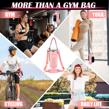 Magnetic Gym Bag for Men Women, Water Bottle Carrier Holder with Strap for Stanley, Small Bag Accessories pouch with N52