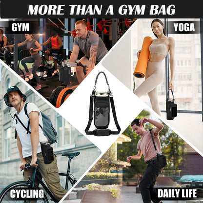 Magnetic Gym Bag for Men Women, Water Bottle Carrier Holder with Strap for Stanley, Small Bag Accessories pouch with N52
