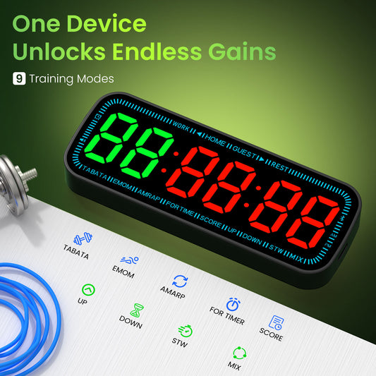 Slevio Portable Magnetic Gym Timer with App Control