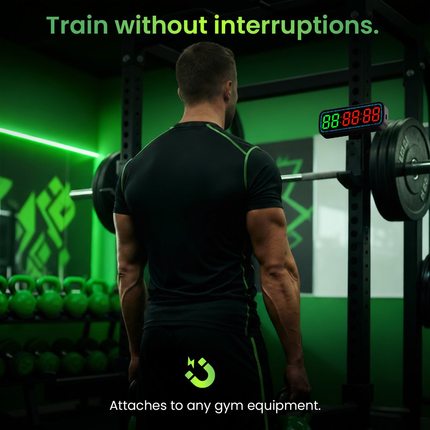 Slevio Portable Magnetic Gym Timer with App Control